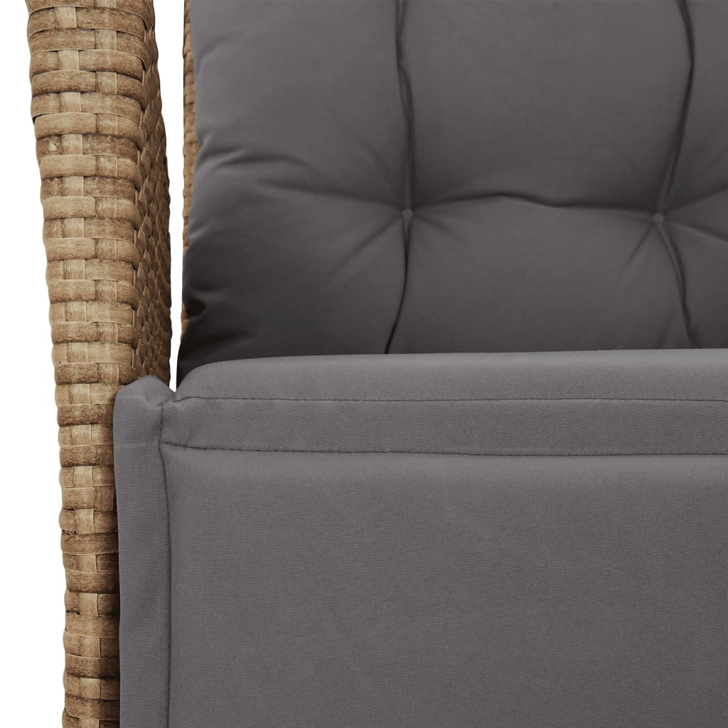 Ensemble à manger de jardin coussins 4 pcs beige résine tressée
