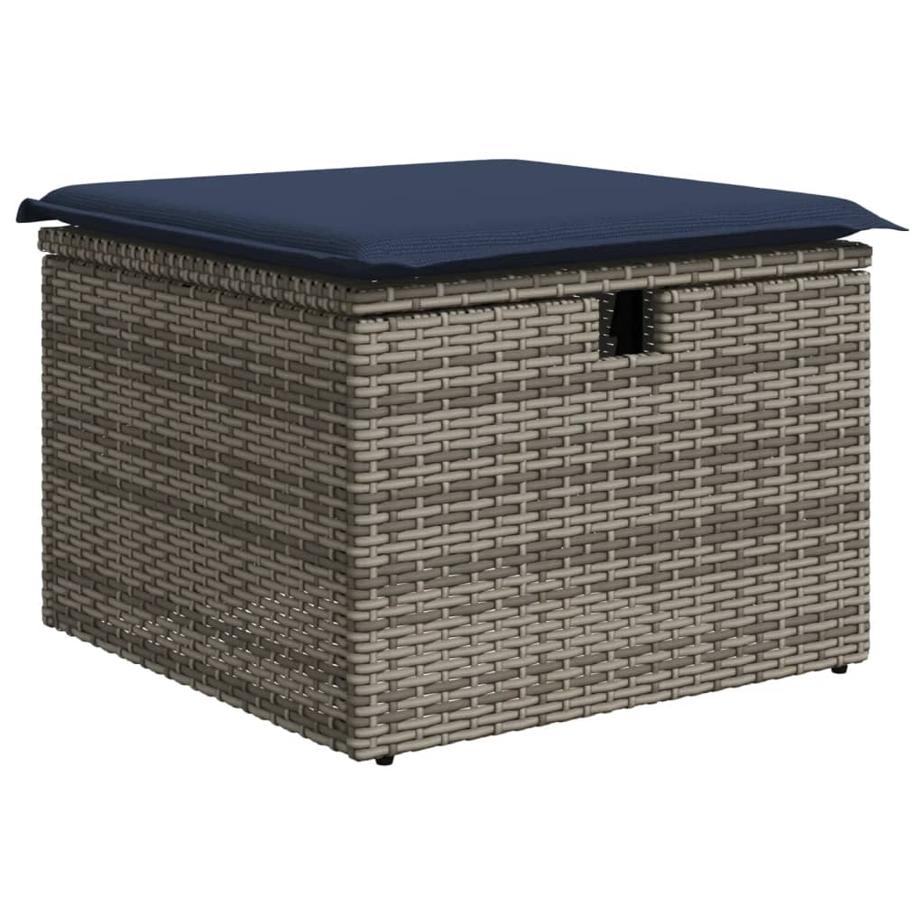 Ensemble de canapé de jardin 6 pcs avec coussins gris résine tressée - XIOS