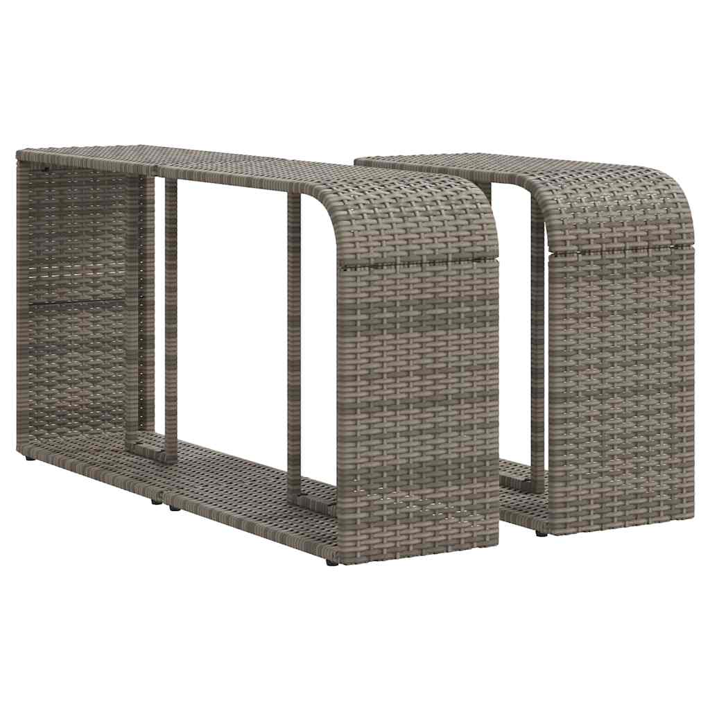 Ensemble de canapé de jardin 11 pcs avec coussins gris résine tressée