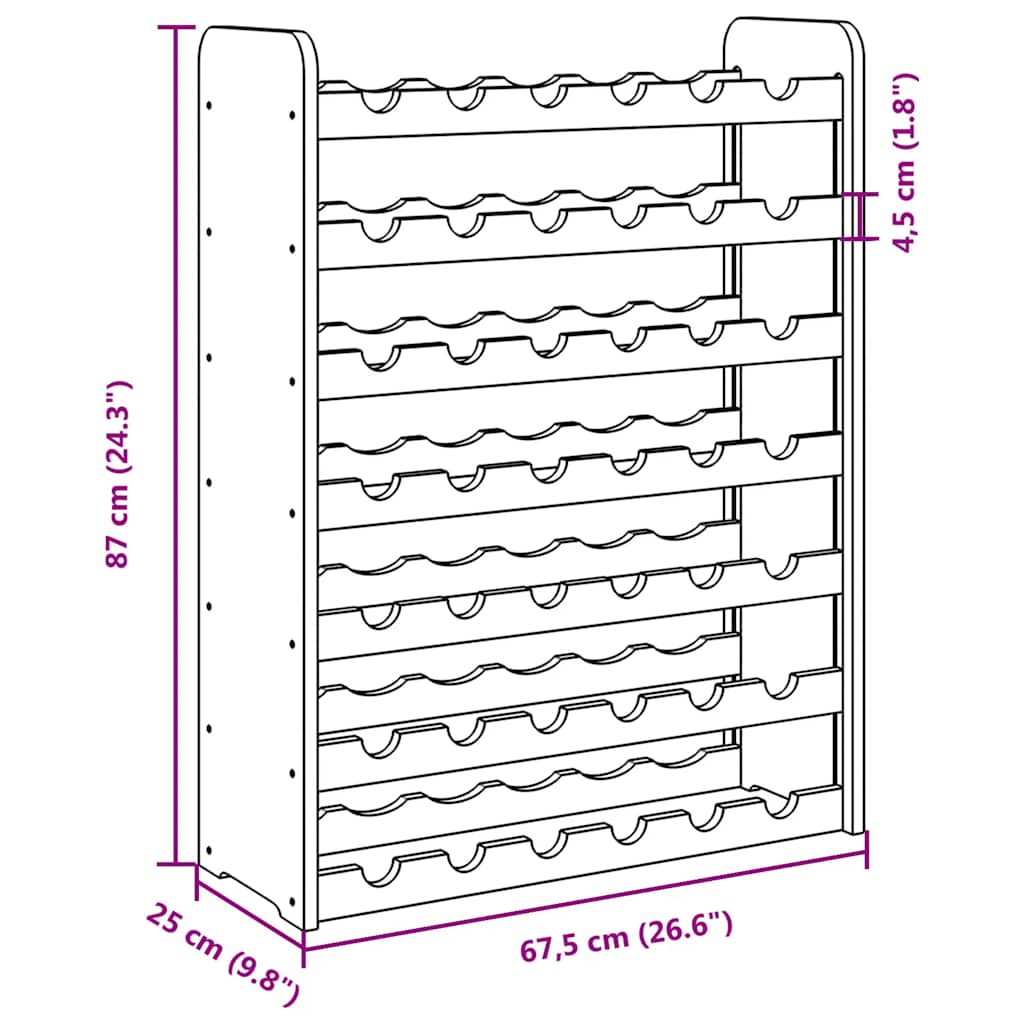 Casier à vin 67,5x25x87 cm Bois de pin massif - XIOS