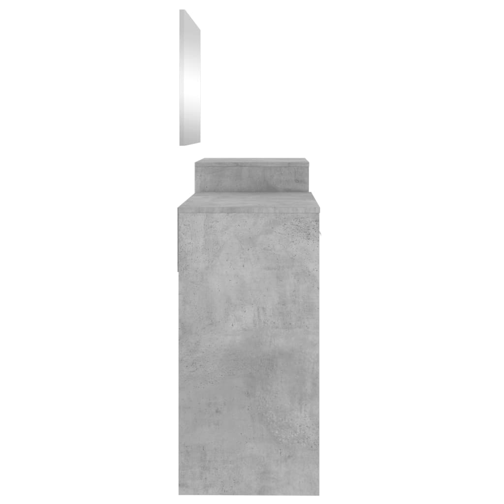 Ensemble de coiffeuse 3 pcs gris béton bois d'ingénierie - XIOS