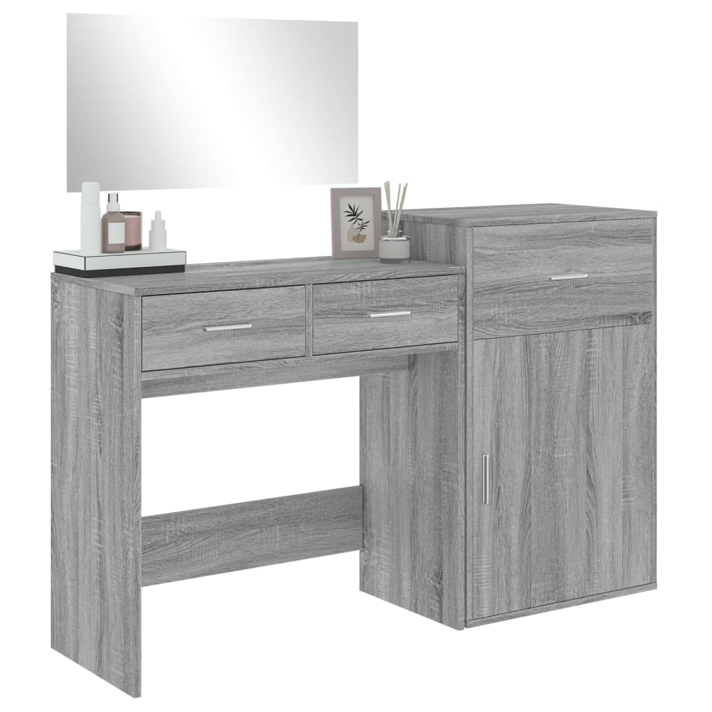 Ensemble de coiffeuse 3 pcs sonoma gris bois d'ingénierie - XIOS