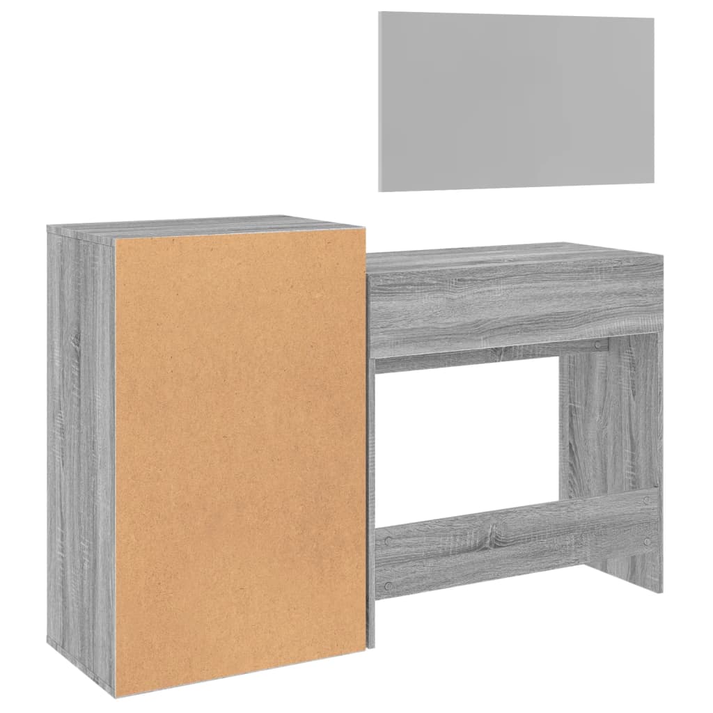 Ensemble de coiffeuse 3 pcs sonoma gris bois d'ingénierie - XIOS