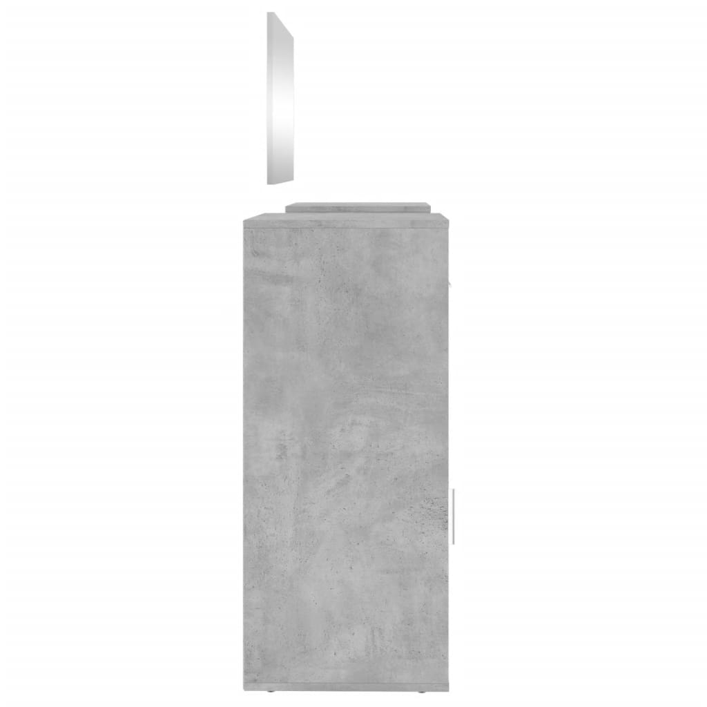 Ensemble de coiffeuse 4 pcs gris béton bois d'ingénierie - XIOS