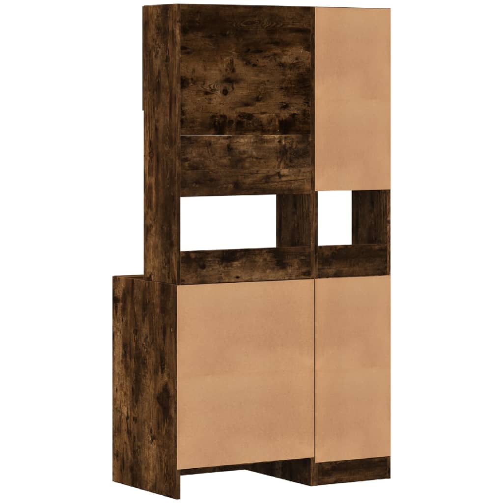Armoire de cuisine chêne fumé 95x50x180 cm bois d'ingénierie - XIOS