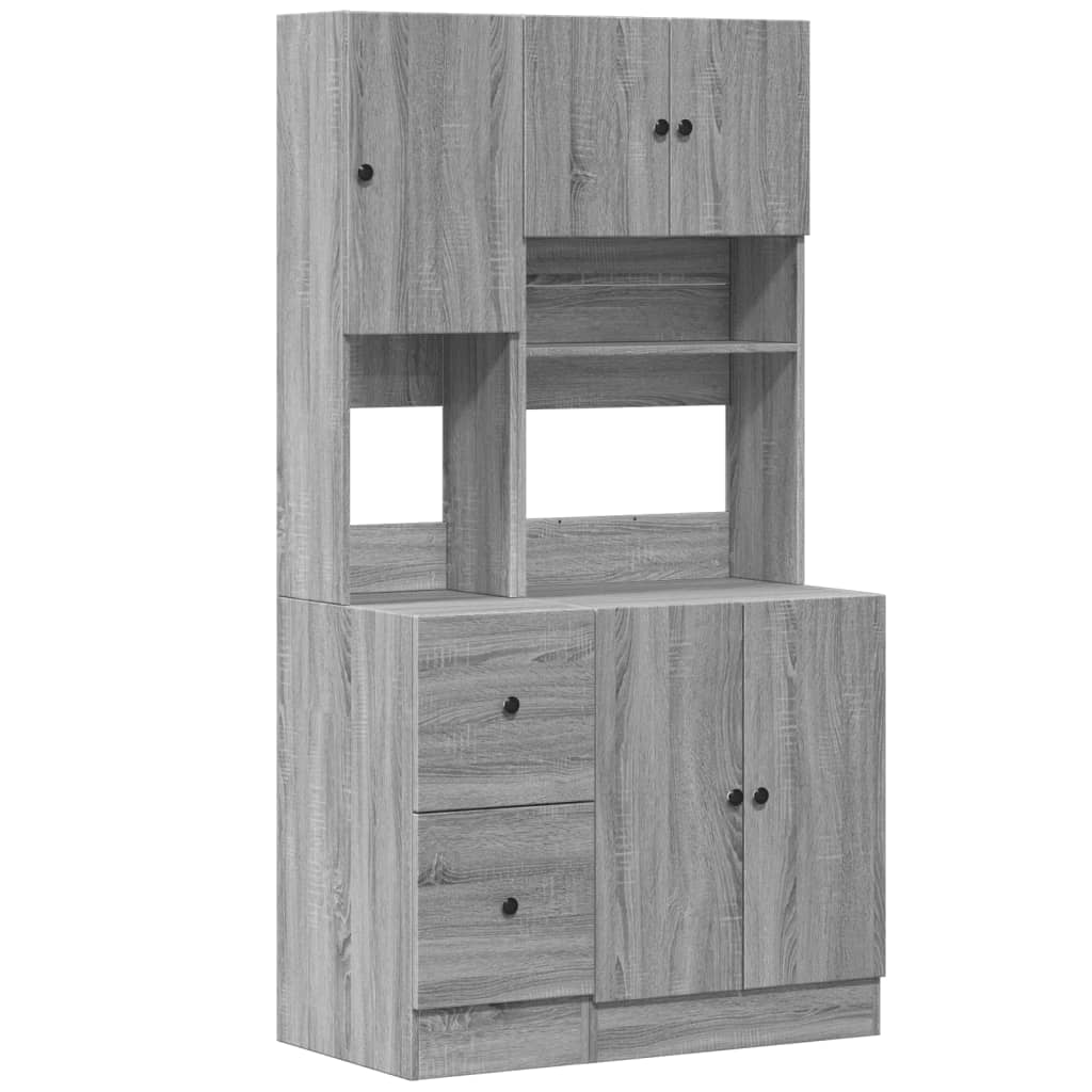 Armoire de cuisine sonoma gris 95x50x180 cm bois d’ingénierie - XIOS