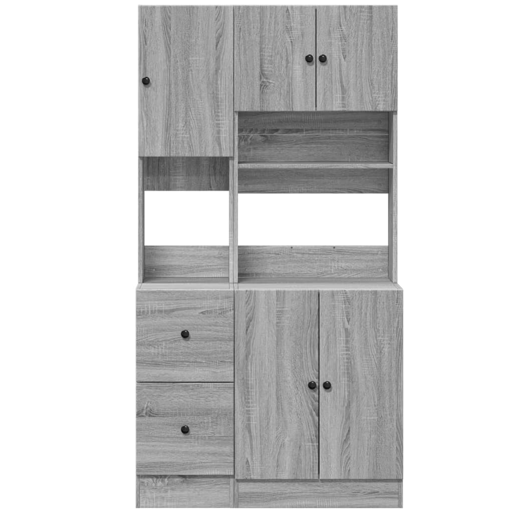 Armoire de cuisine sonoma gris 95x50x180 cm bois d’ingénierie - XIOS