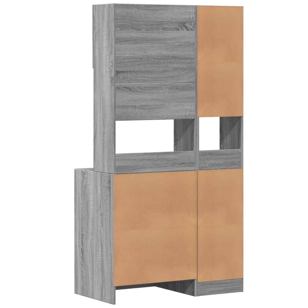 Armoire de cuisine sonoma gris 95x50x180 cm bois d’ingénierie - XIOS