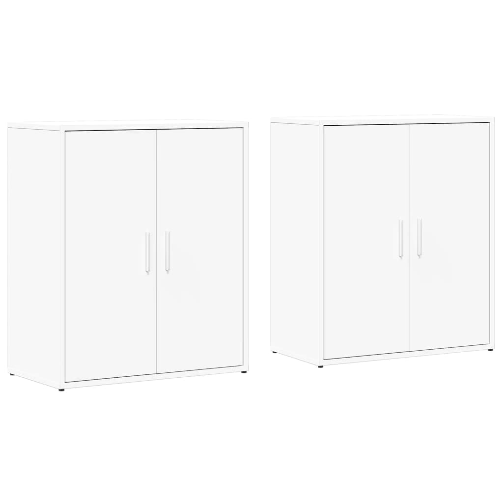 Buffets 2 pcs blanc 60x31x70 cm bois d'ingénierie - XIOS