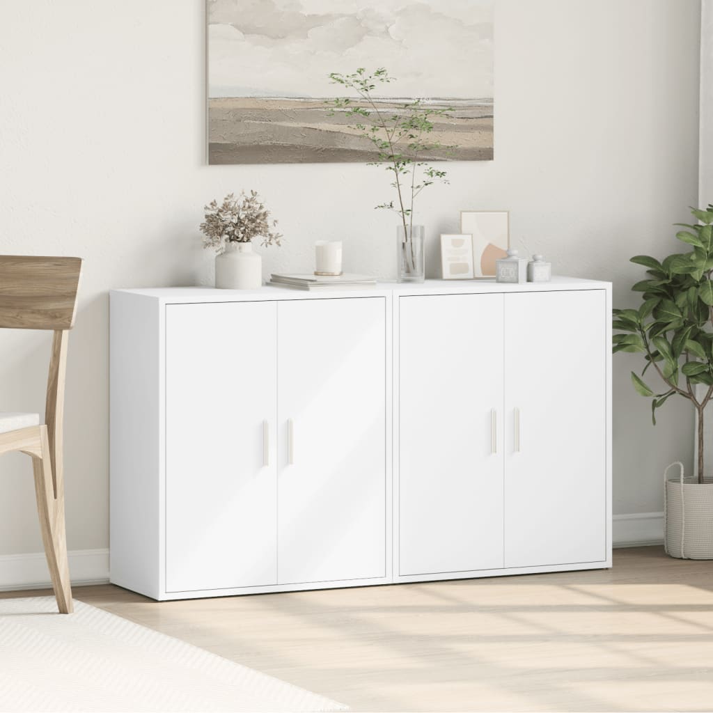 Buffets 2 pcs blanc 60x31x70 cm bois d'ingénierie - XIOS