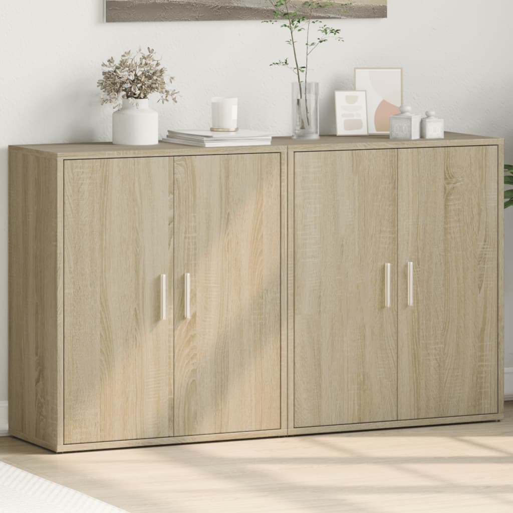 Buffets 2 pcs chêne sonoma 60x31x70 cm bois d'ingénierie - XIOS