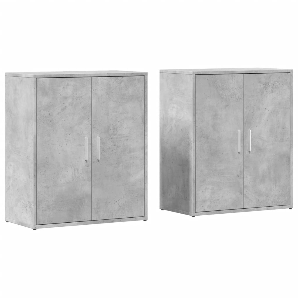 Buffets 2 pcs gris béton 60x31x70 cm bois d'ingénierie - XIOS