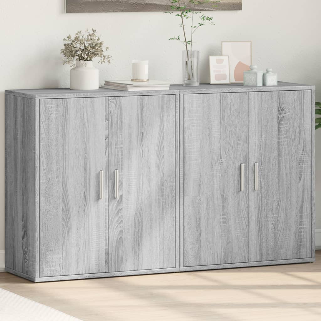 Buffets 2 pcs sonoma gris 60x31x70 cm bois d'ingénierie - XIOS