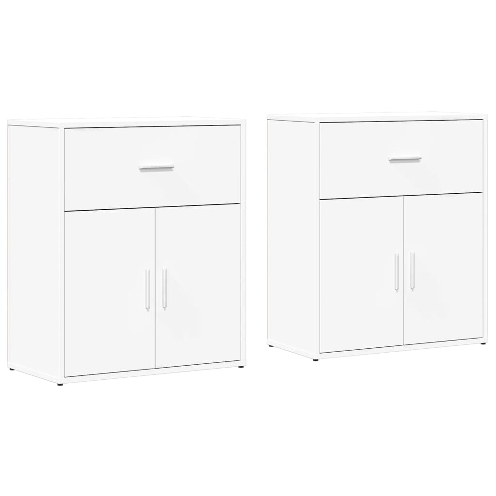 Buffets 2 pcs blanc 60x31x70 cm bois d'ingénierie - XIOS