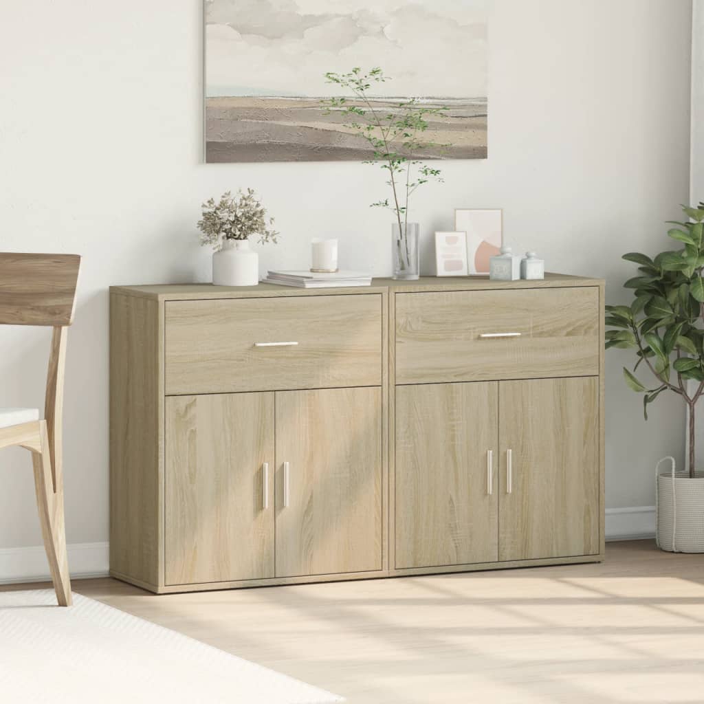 Buffets 2 pcs chêne sonoma 60x31x70 cm bois d'ingénierie - XIOS