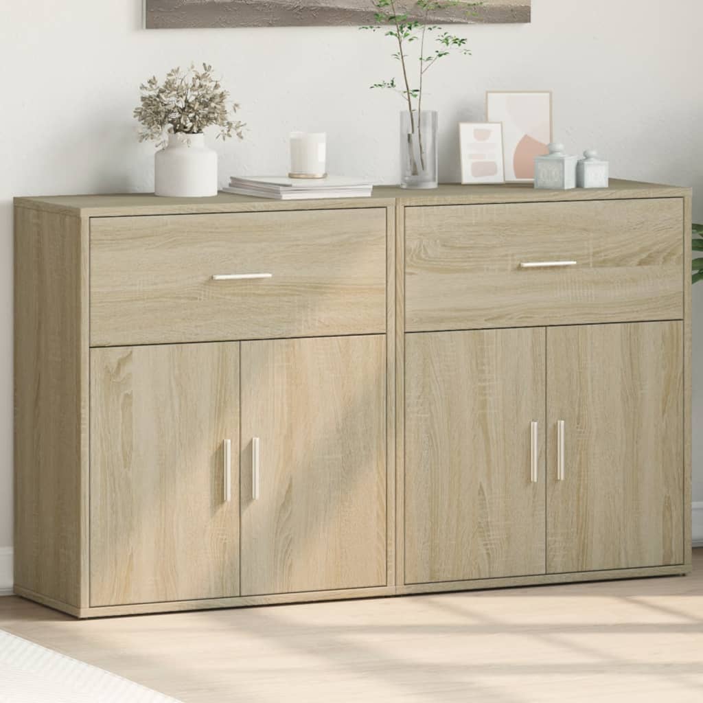 Buffets 2 pcs chêne sonoma 60x31x70 cm bois d'ingénierie - XIOS