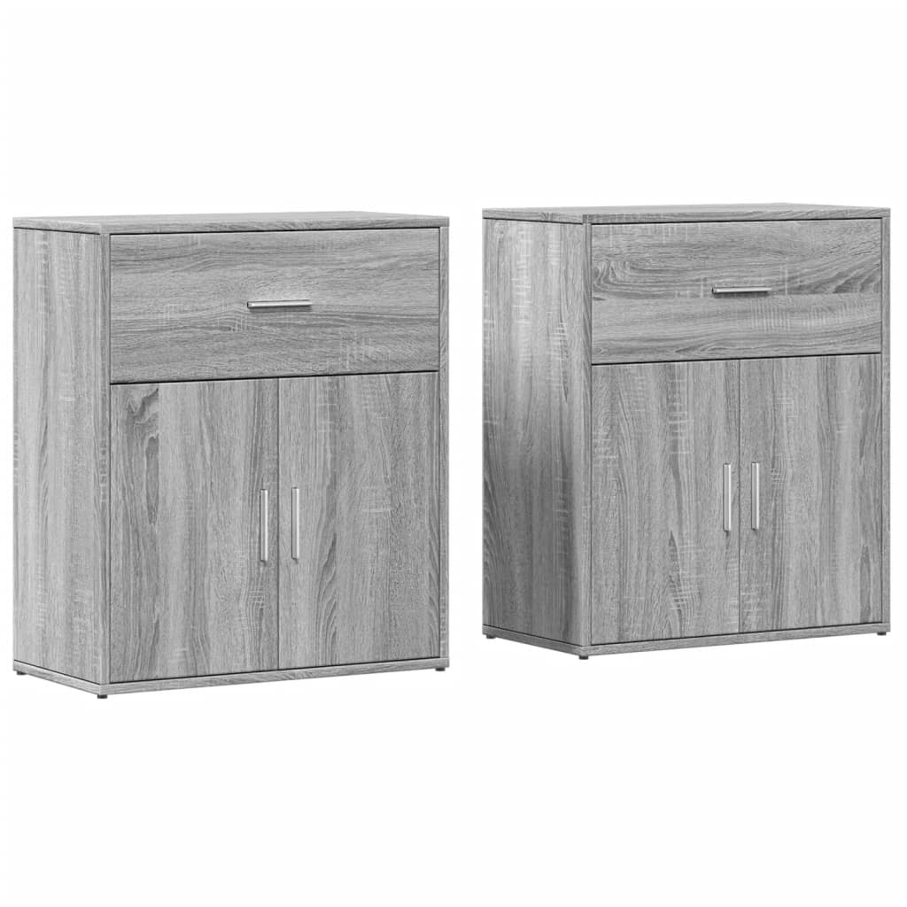 Buffets 2 pcs sonoma gris 60x31x70 cm bois d'ingénierie - XIOS