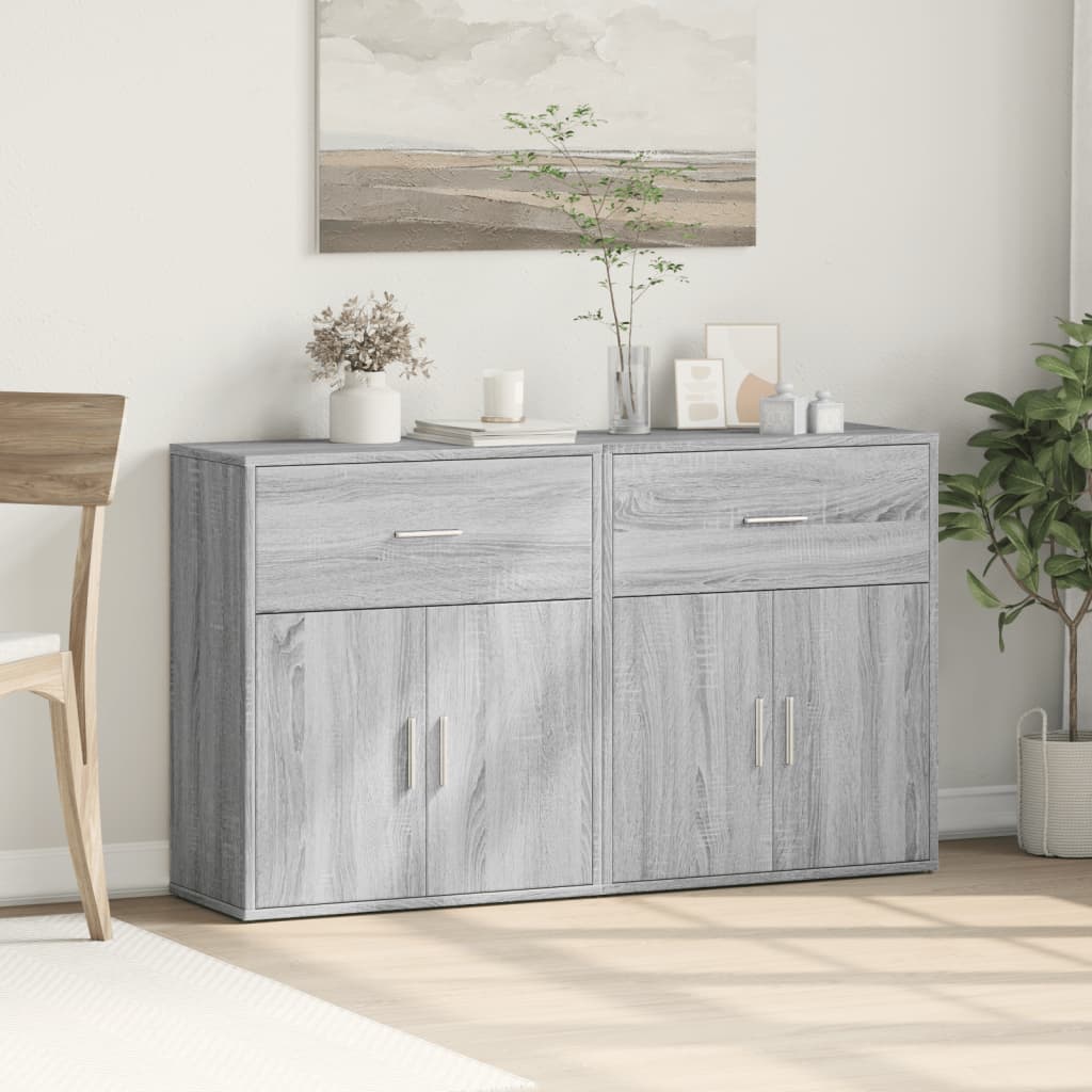 Buffets 2 pcs sonoma gris 60x31x70 cm bois d'ingénierie - XIOS