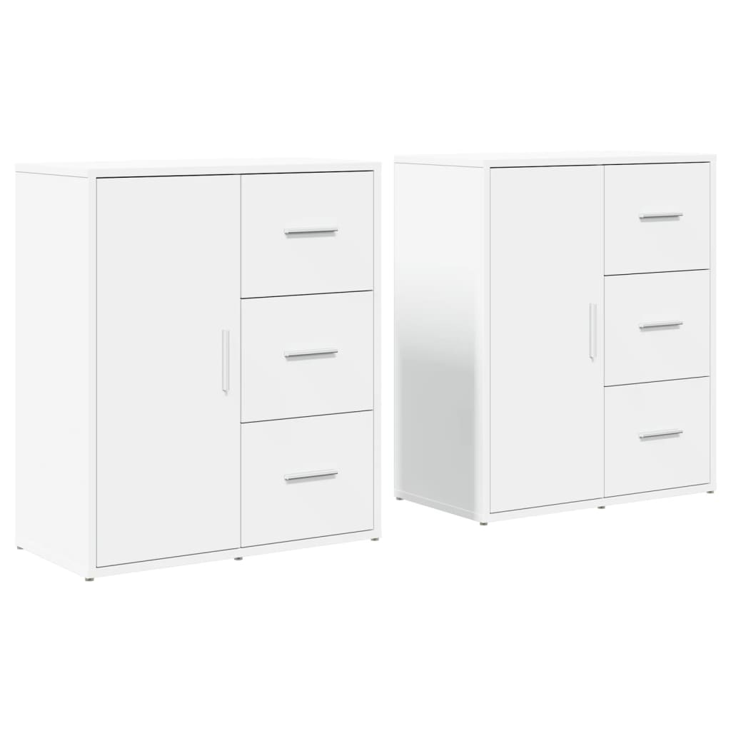 Buffets 2 pcs blanc 60x31x70 cm bois d'ingénierie - XIOS