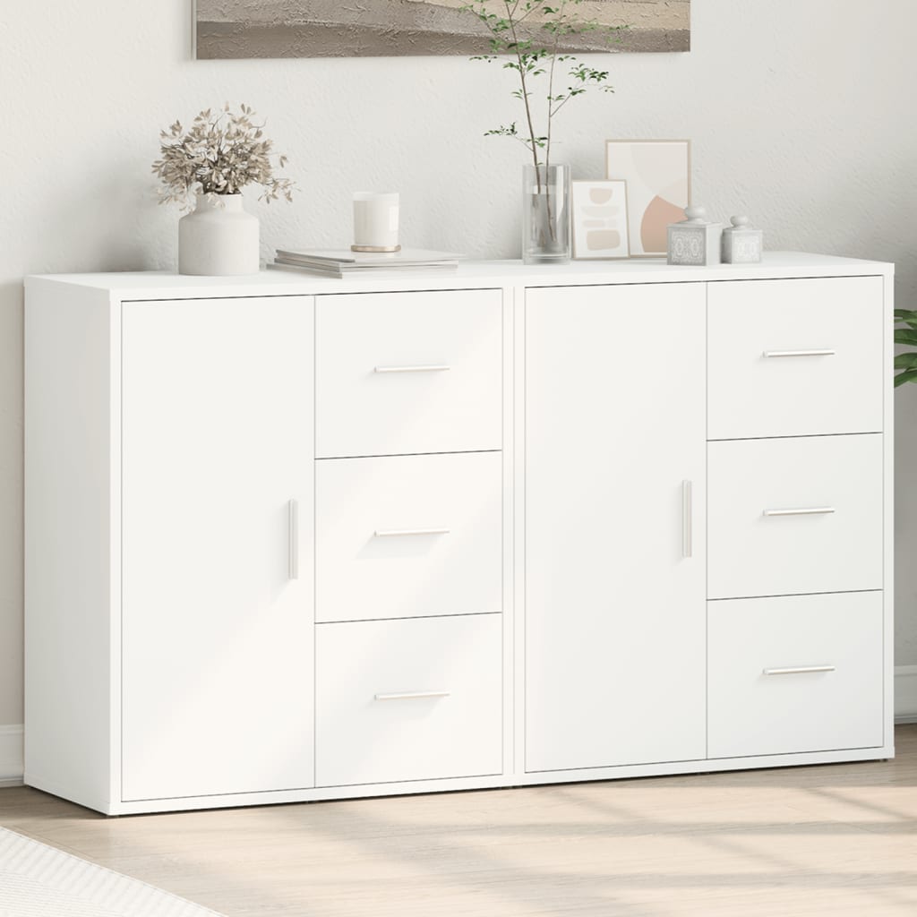 Buffets 2 pcs blanc 60x31x70 cm bois d'ingénierie - XIOS