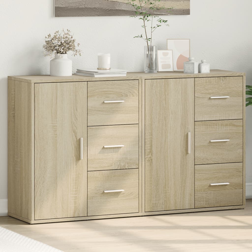 Buffets 2 pcs chêne sonoma 60x31x70 cm bois d'ingénierie - XIOS