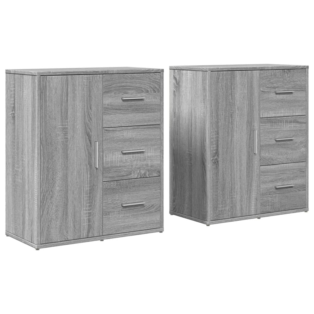 Buffets 2 pcs sonoma gris 60x31x70 cm bois d'ingénierie - XIOS