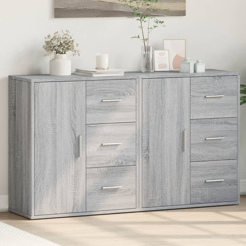 Buffets 2 pcs sonoma gris 60x31x70 cm bois d'ingénierie - XIOS