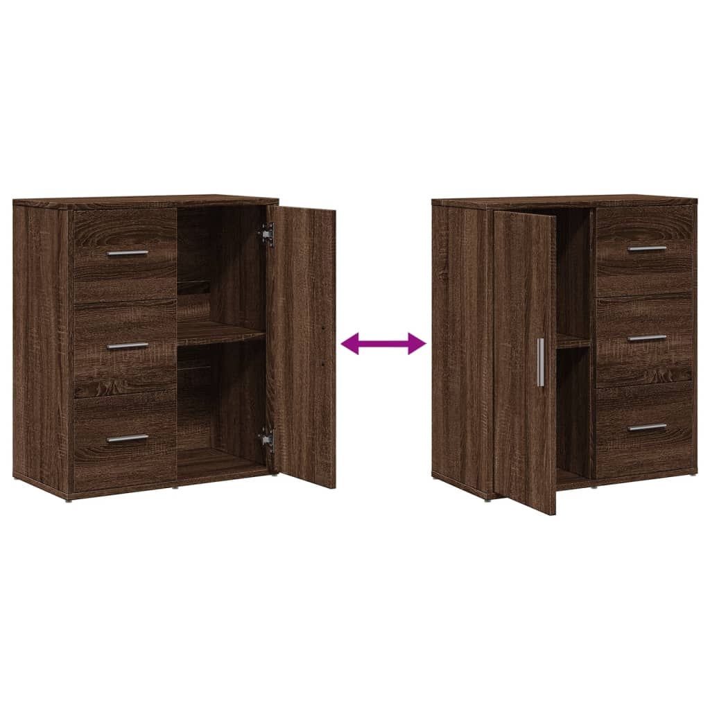 Buffets 2 pcs chêne marron 60x31x70 cm bois d'ingénierie - XIOS