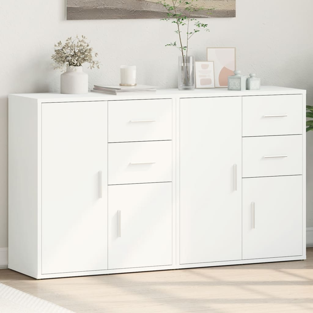 Buffets 2 pcs blanc 60x31x70 cm bois d'ingénierie - XIOS