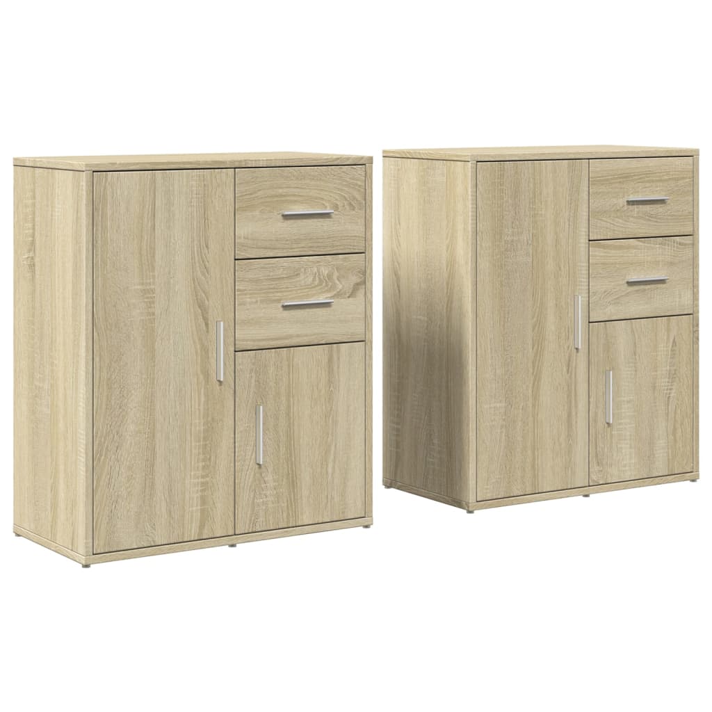 Buffets 2 pcs chêne sonoma 60x31x70 cm bois d'ingénierie - XIOS