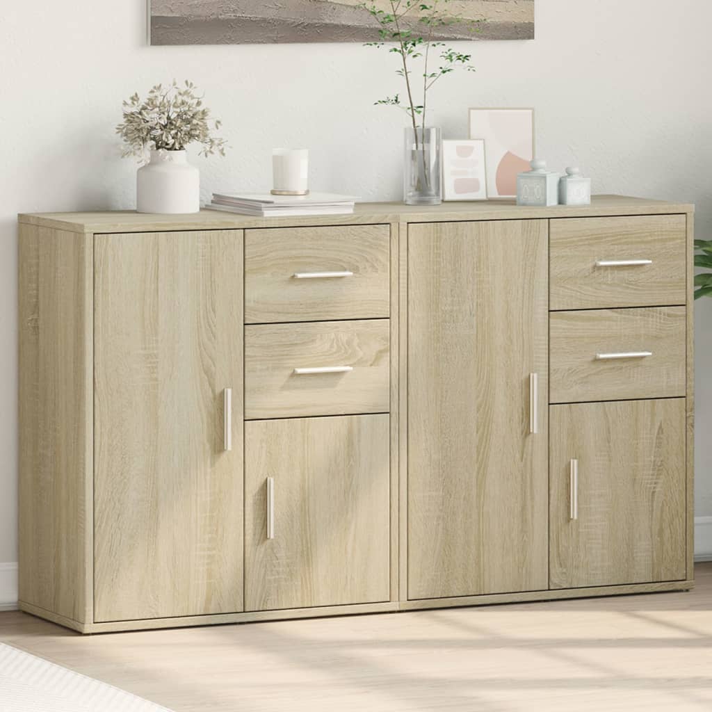 Buffets 2 pcs chêne sonoma 60x31x70 cm bois d'ingénierie - XIOS