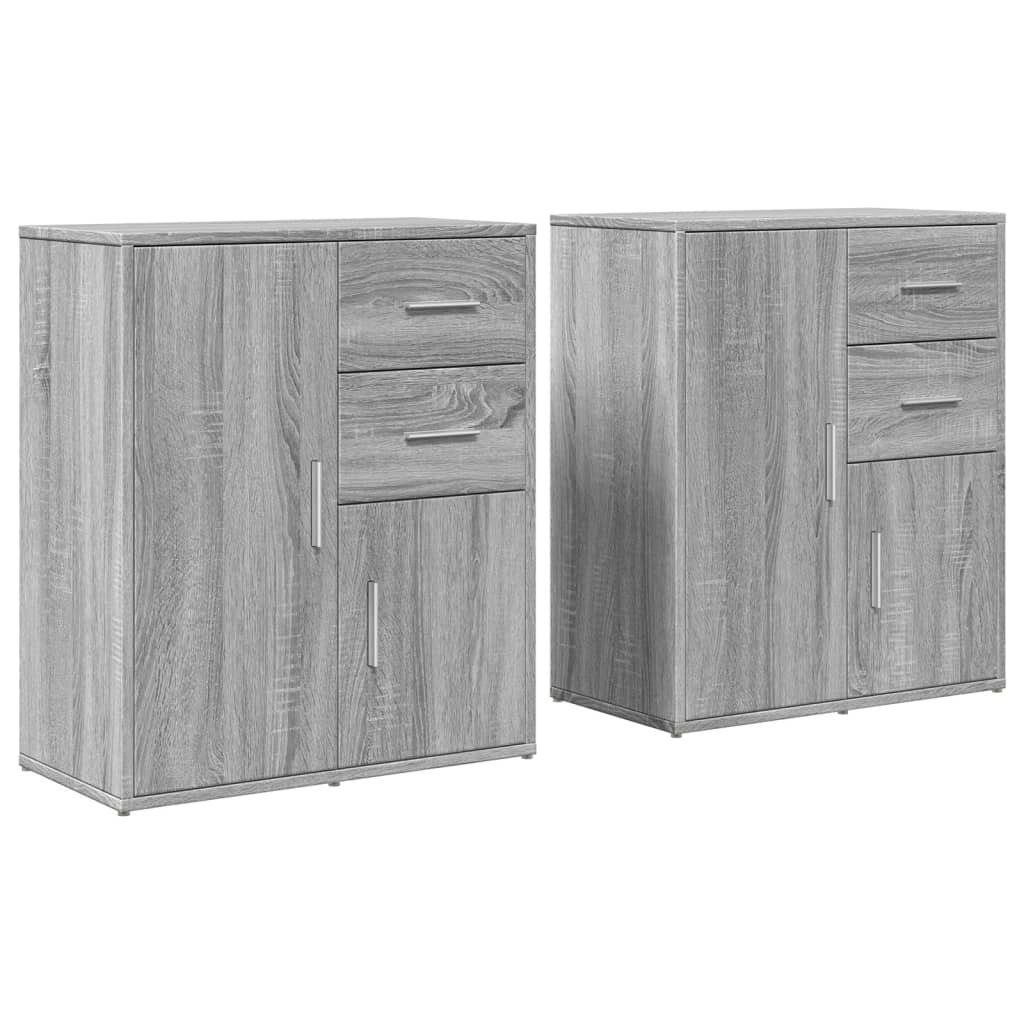 Buffets 2 pcs sonoma gris 60x31x70 cm bois d'ingénierie - XIOS