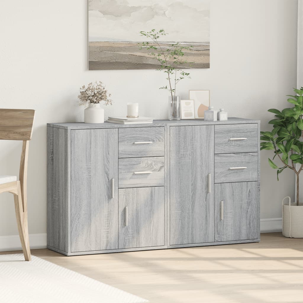 Buffets 2 pcs sonoma gris 60x31x70 cm bois d'ingénierie - XIOS