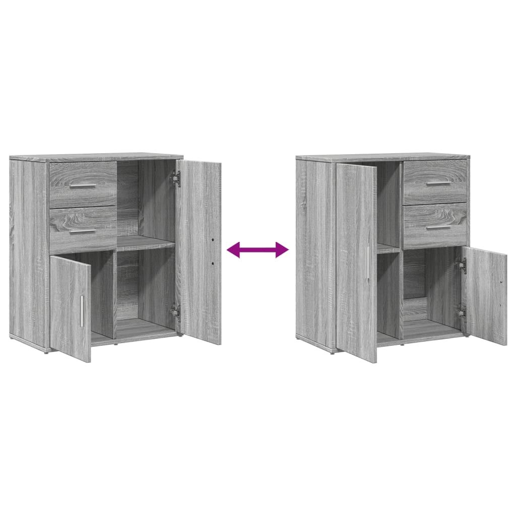 Buffets 2 pcs sonoma gris 60x31x70 cm bois d'ingénierie - XIOS