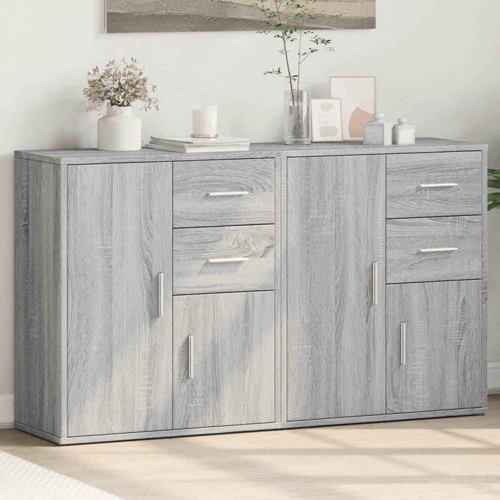 Buffets 2 pcs sonoma gris 60x31x70 cm bois d'ingénierie - XIOS