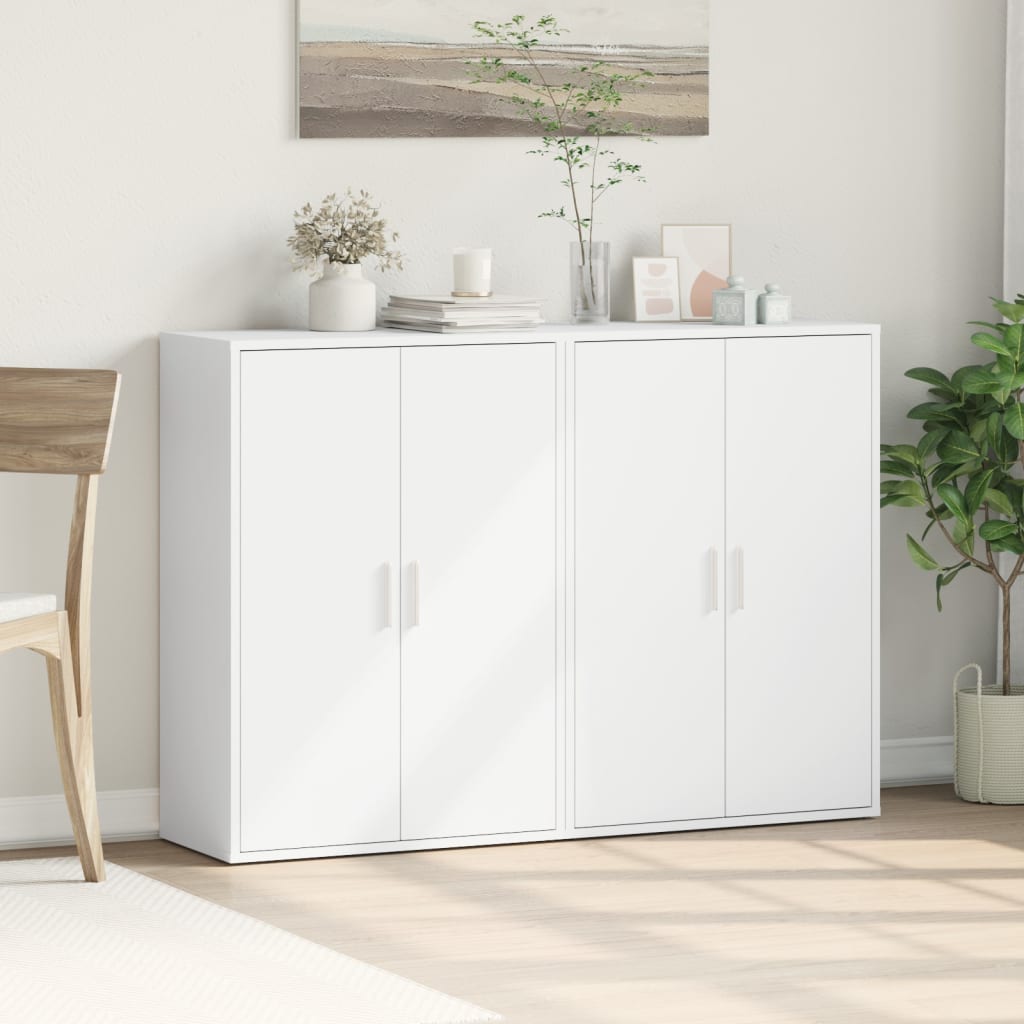 Buffets 2 pcs blanc 60x31x84 cm bois d'ingénierie - XIOS