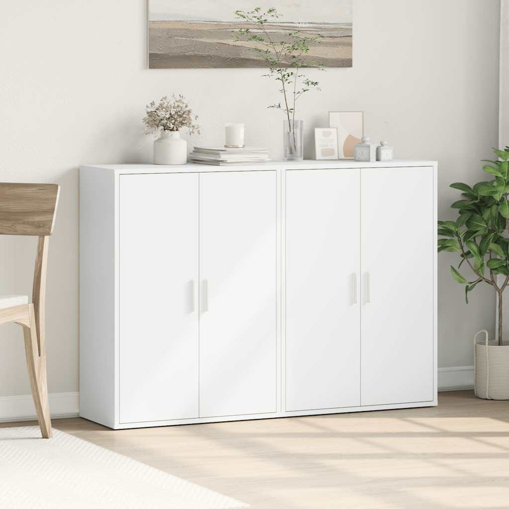 Buffets 2 pcs blanc 60x31x84 cm bois d'ingénierie - XIOS