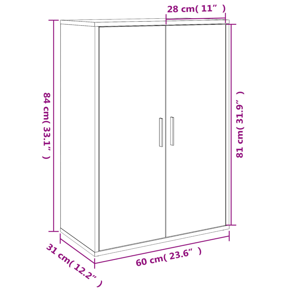 Buffets 2 pcs blanc 60x31x84 cm bois d'ingénierie - XIOS