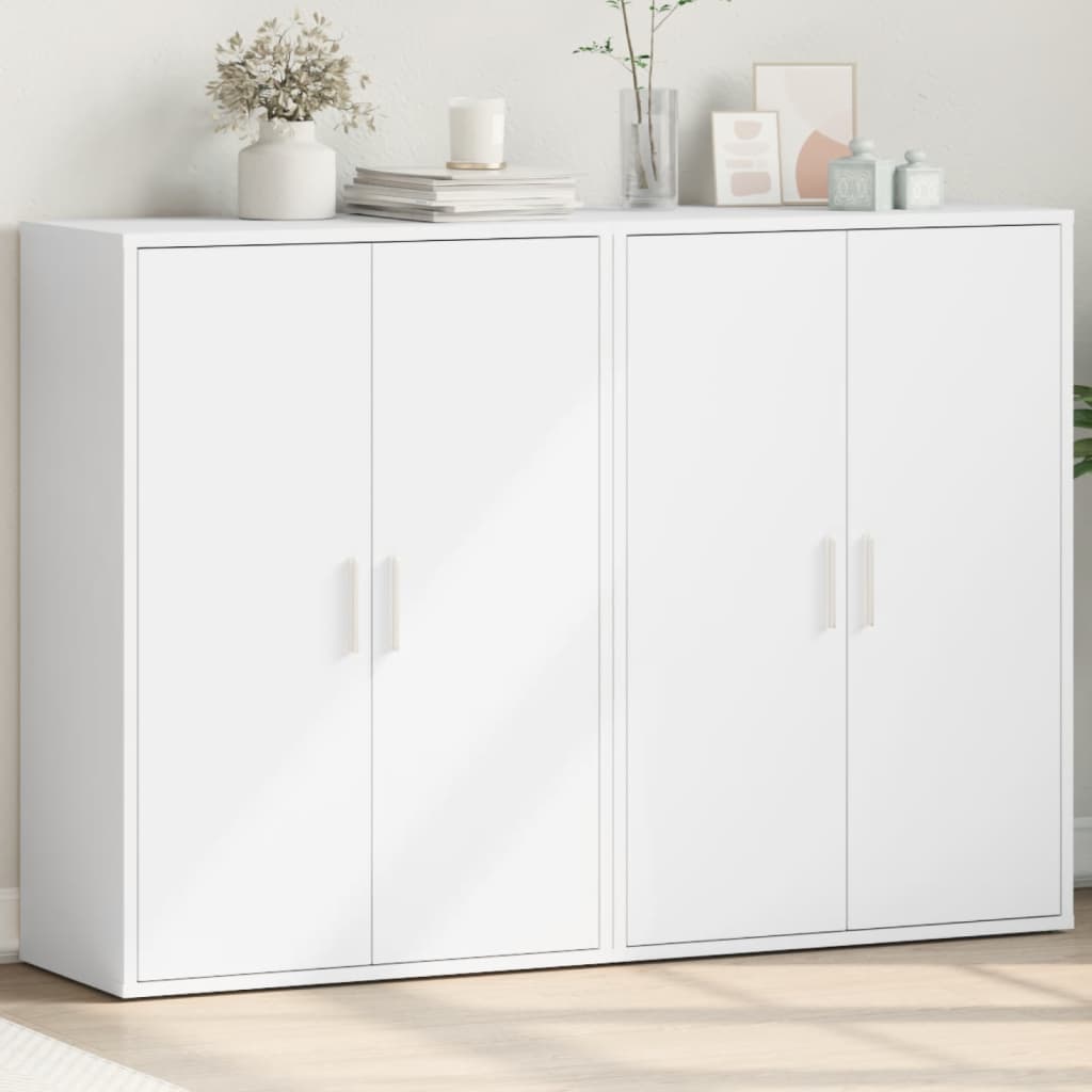 Buffets 2 pcs blanc 60x31x84 cm bois d'ingénierie - XIOS