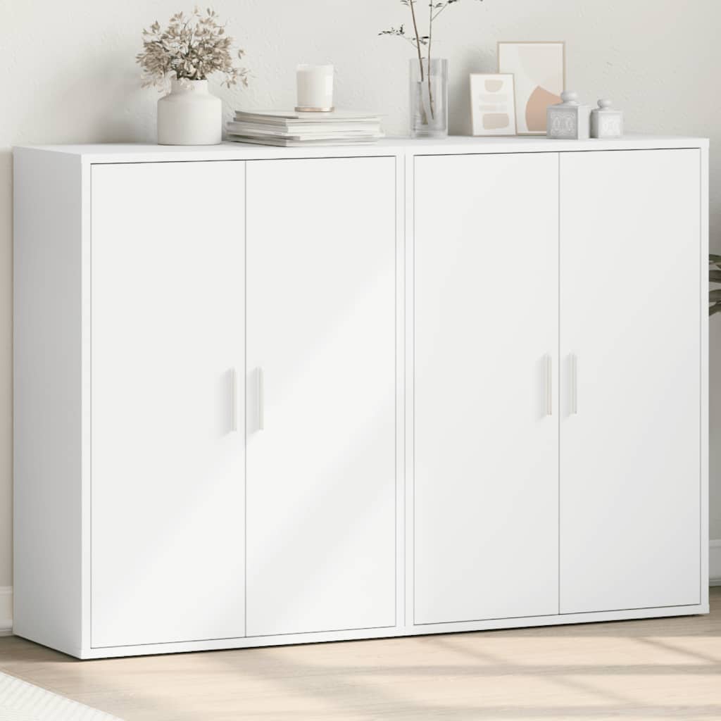 Buffets 2 pcs blanc 60x31x84 cm bois d'ingénierie - XIOS