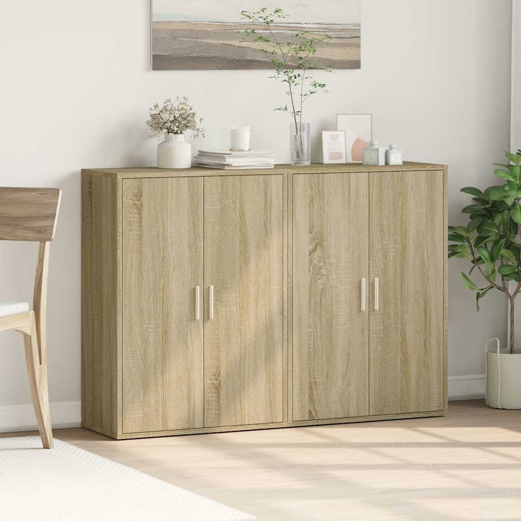 Buffets 2 pcs chêne sonoma 60x31x84 cm bois d'ingénierie - XIOS