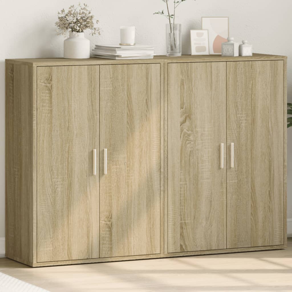 Buffets 2 pcs chêne sonoma 60x31x84 cm bois d'ingénierie - XIOS