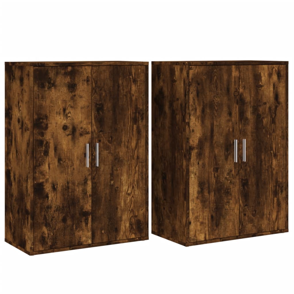 Buffets 2 pcs chêne fumé 60x31x84 cm bois d'ingénierie - XIOS