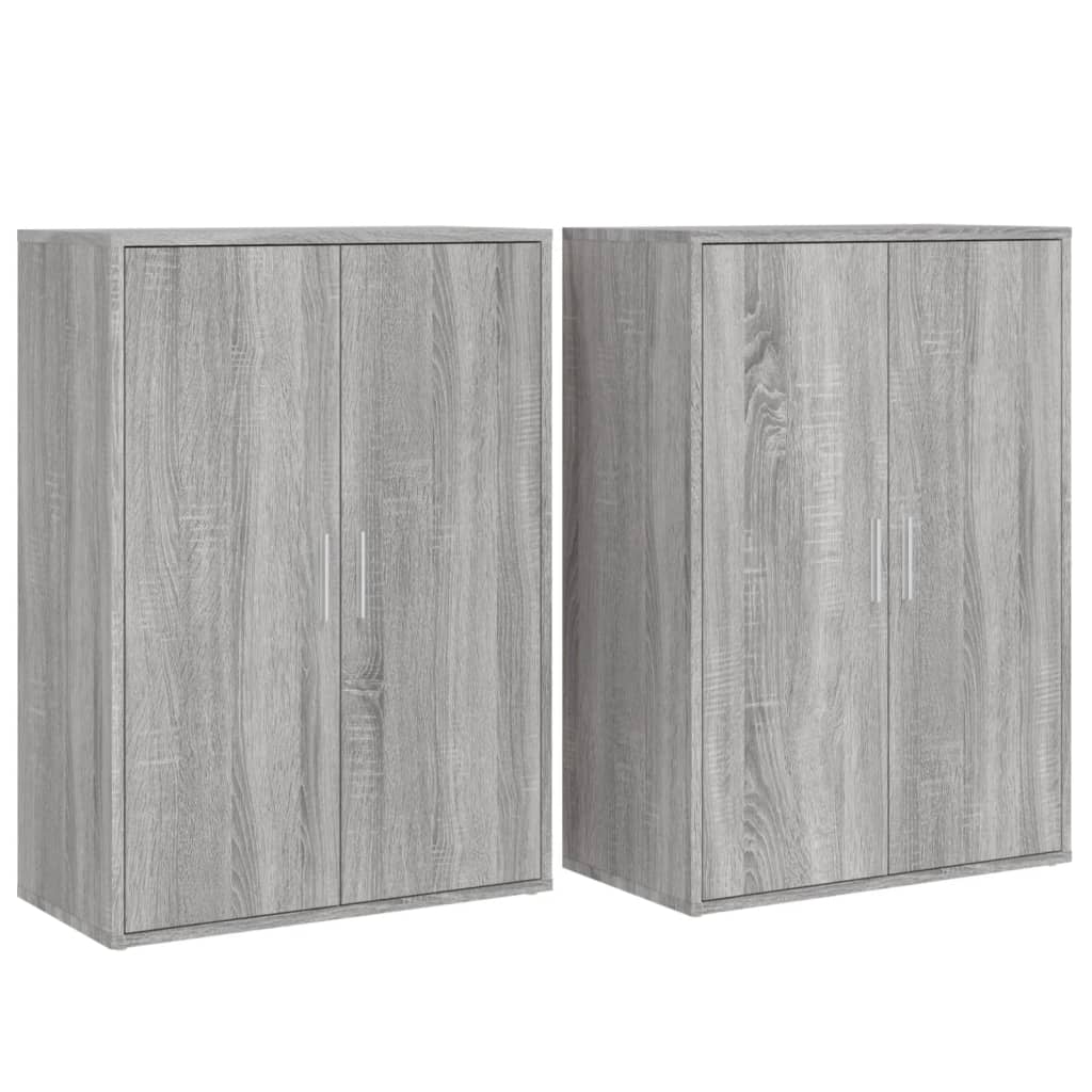 Buffets 2 pcs sonoma gris 60x31x84 cm bois d'ingénierie - XIOS