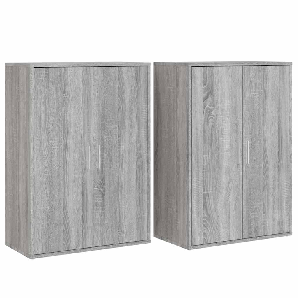 Buffets 2 pcs sonoma gris 60x31x84 cm bois d'ingénierie - XIOS