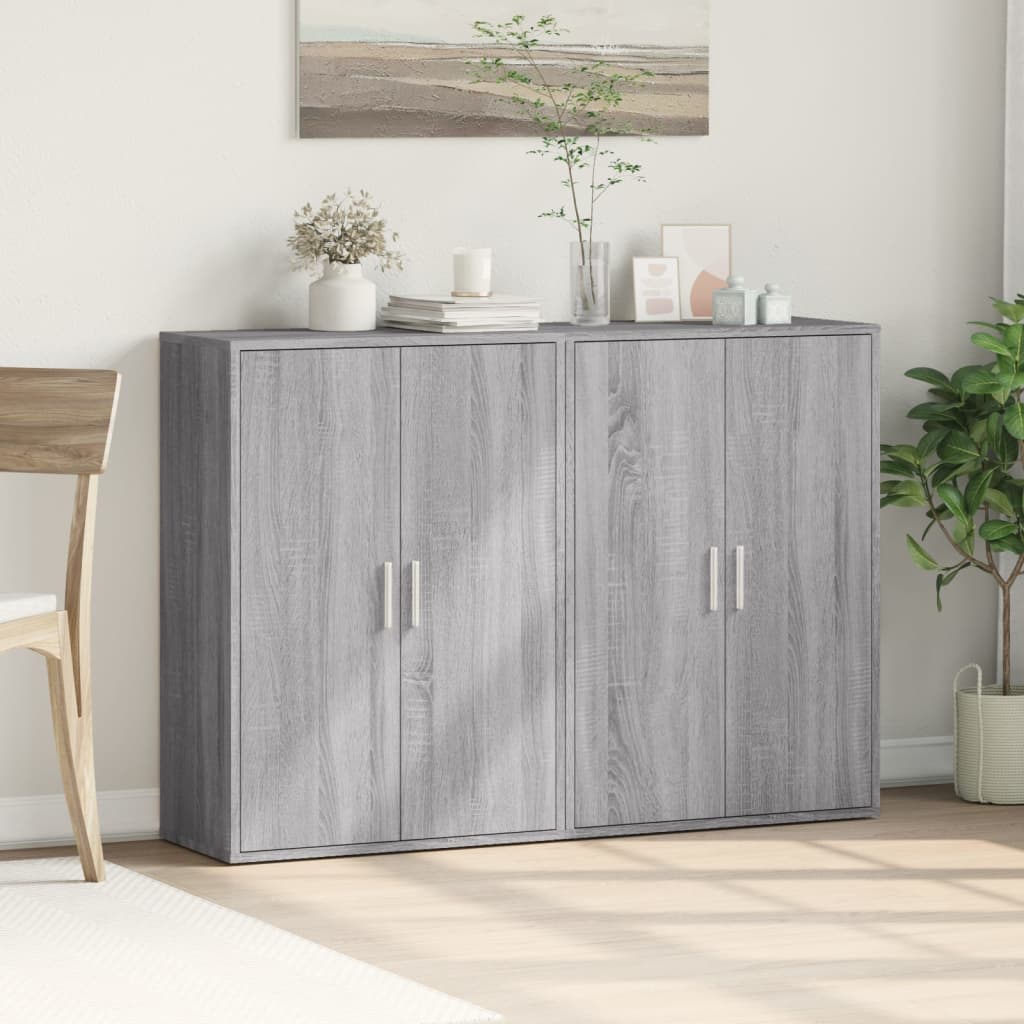 Buffets 2 pcs sonoma gris 60x31x84 cm bois d'ingénierie - XIOS