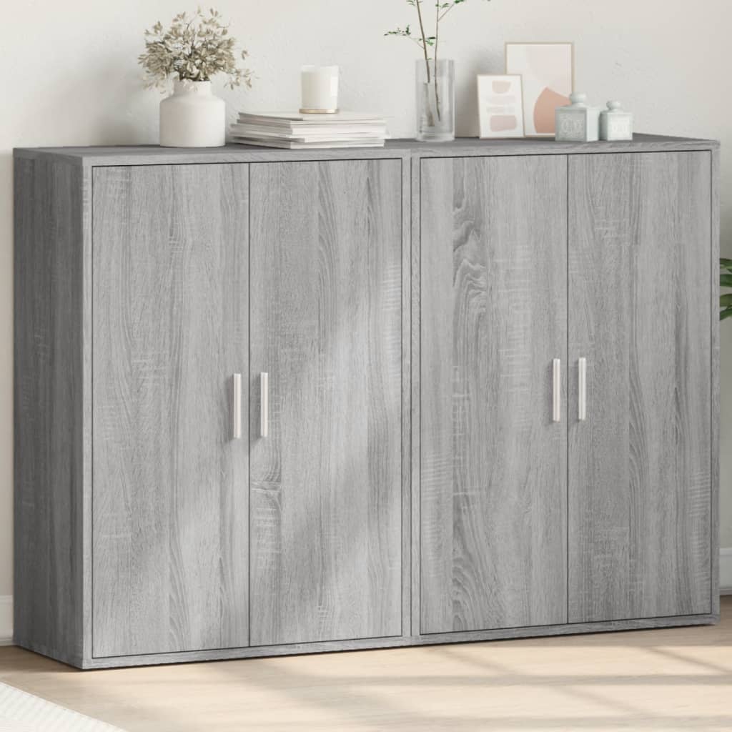 Buffets 2 pcs sonoma gris 60x31x84 cm bois d'ingénierie - XIOS