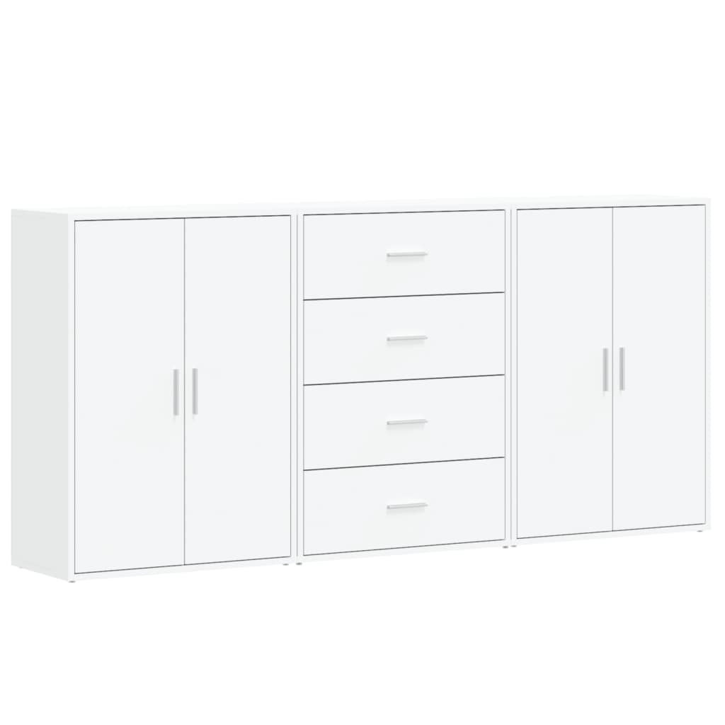 Buffets 3 pcs blanc 60x31x84 cm bois d'ingénierie - XIOS