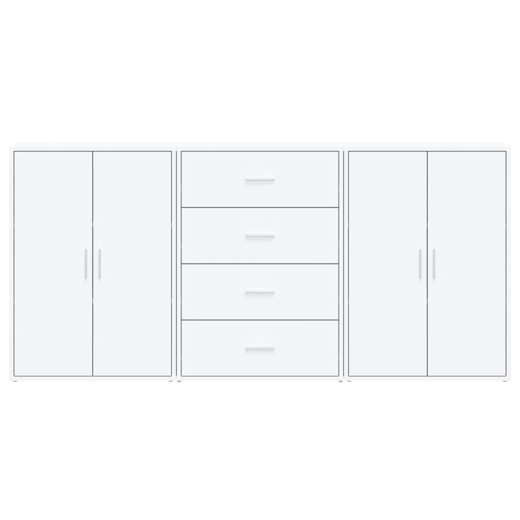 Buffets 3 pcs blanc 60x31x84 cm bois d'ingénierie