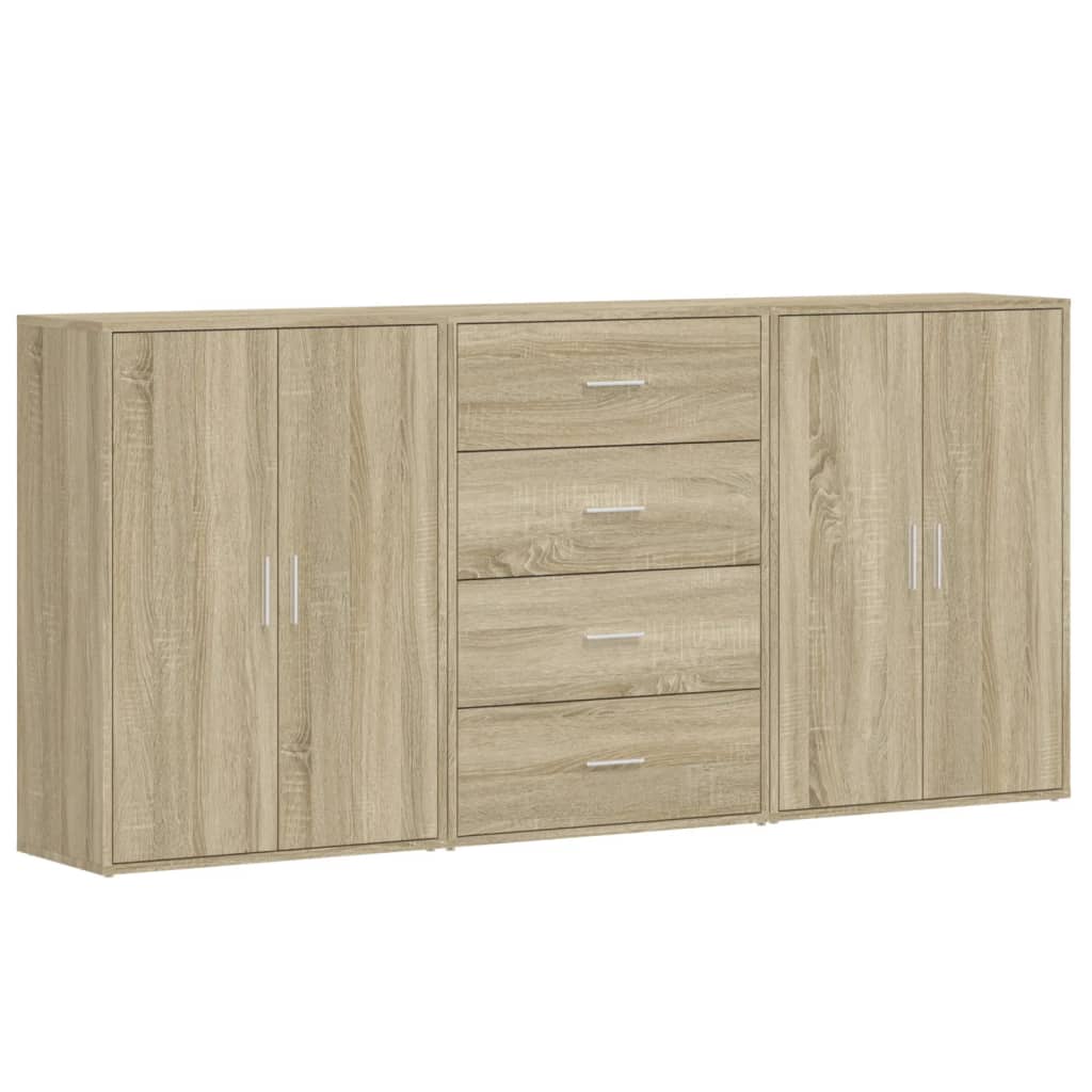 Buffets 3 pcs chêne sonoma 60x31x84 cm bois d'ingénierie